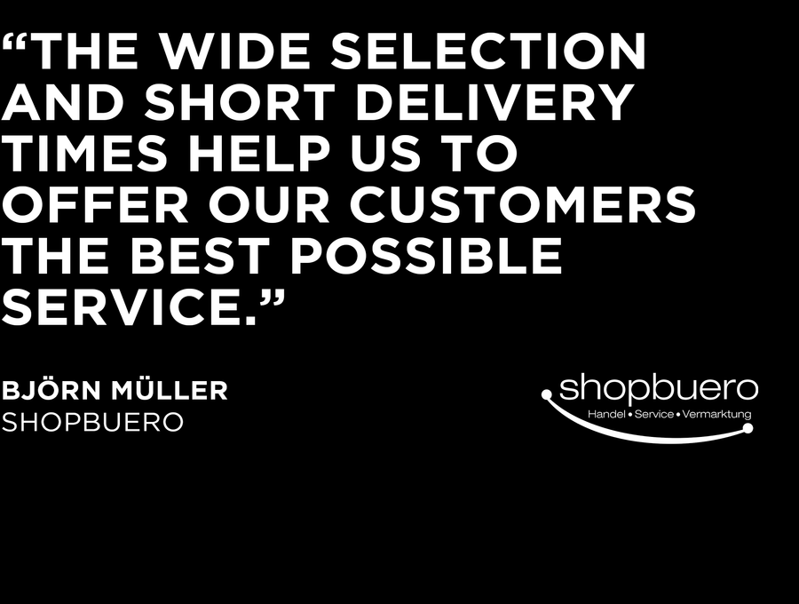 Customer testimonial from Björn Müller of shopbuero