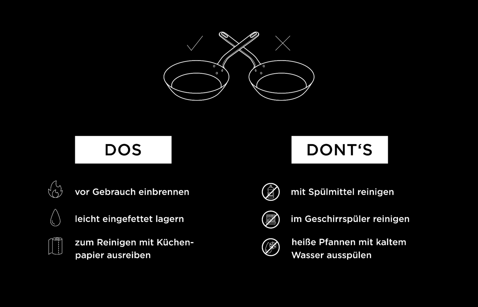 WAS Germany Pfannen-Pflege Dos und Don'ts