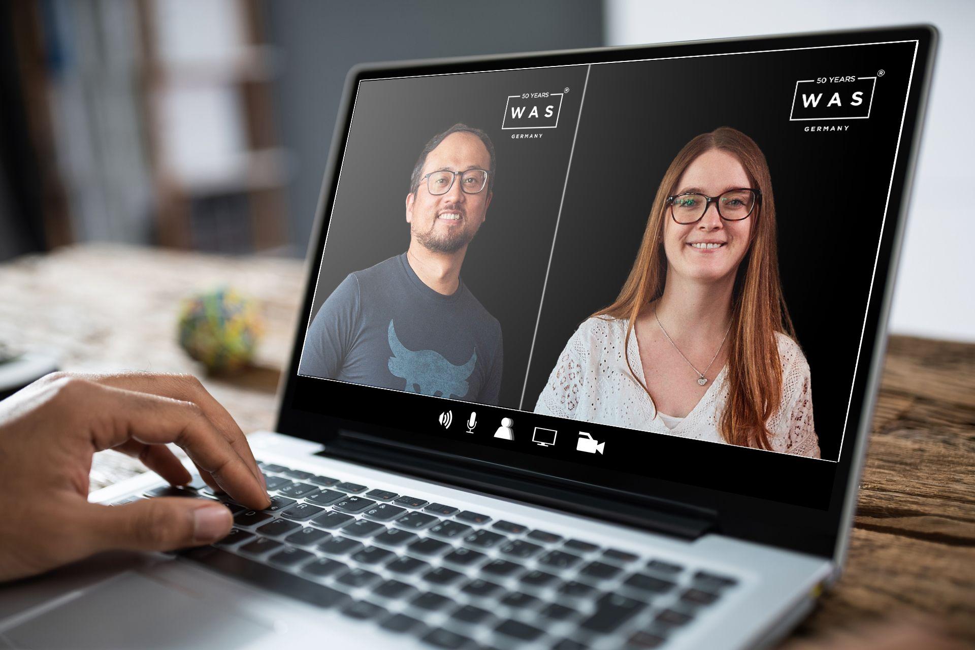 Mitarbeiter:innen von WAS Germany im Video Call