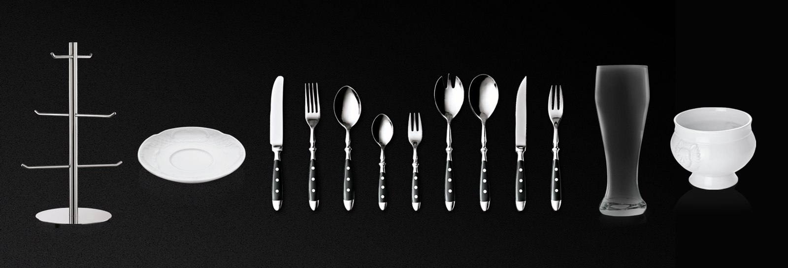 WAS Germany tableware, cutlery and glasses
