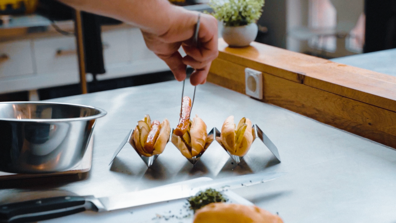 Caterer serves vegan hot dogs