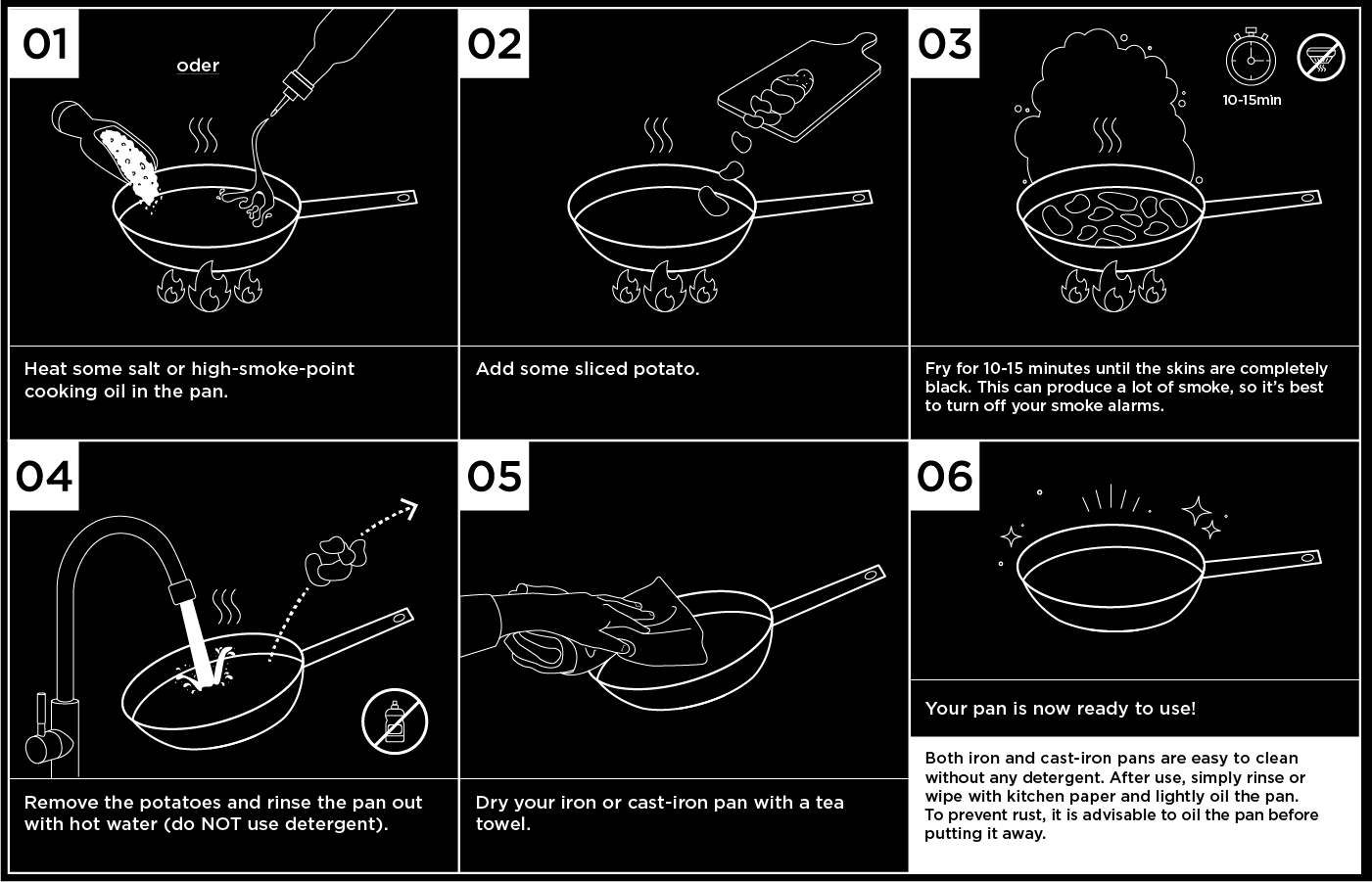 WAS Germany Instructions for cast-iron pans