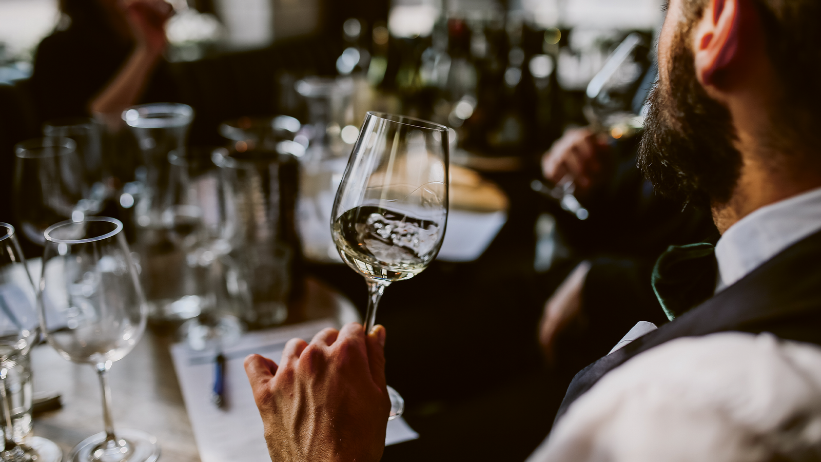 Sommelier at a wine tasting